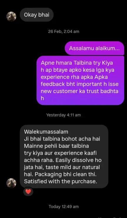 Customer Review - Talbina Gold Rehmad Naturals