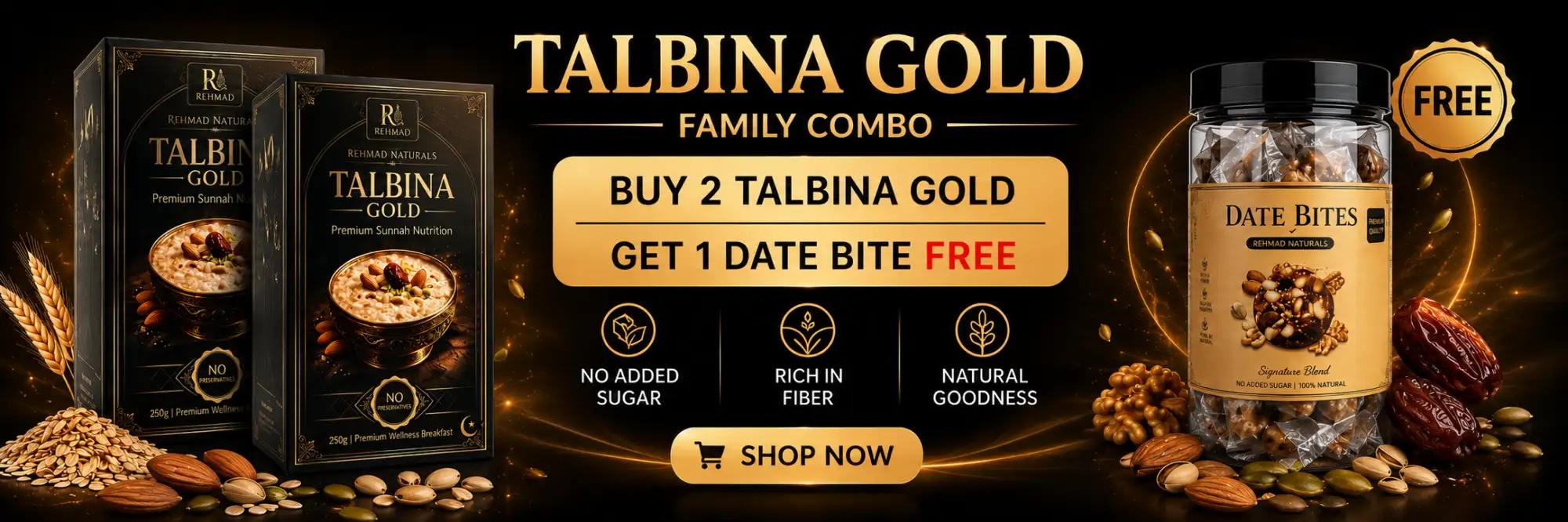 Buy Talbina Gold + Free Date Bites Online - Rehmad Naturals